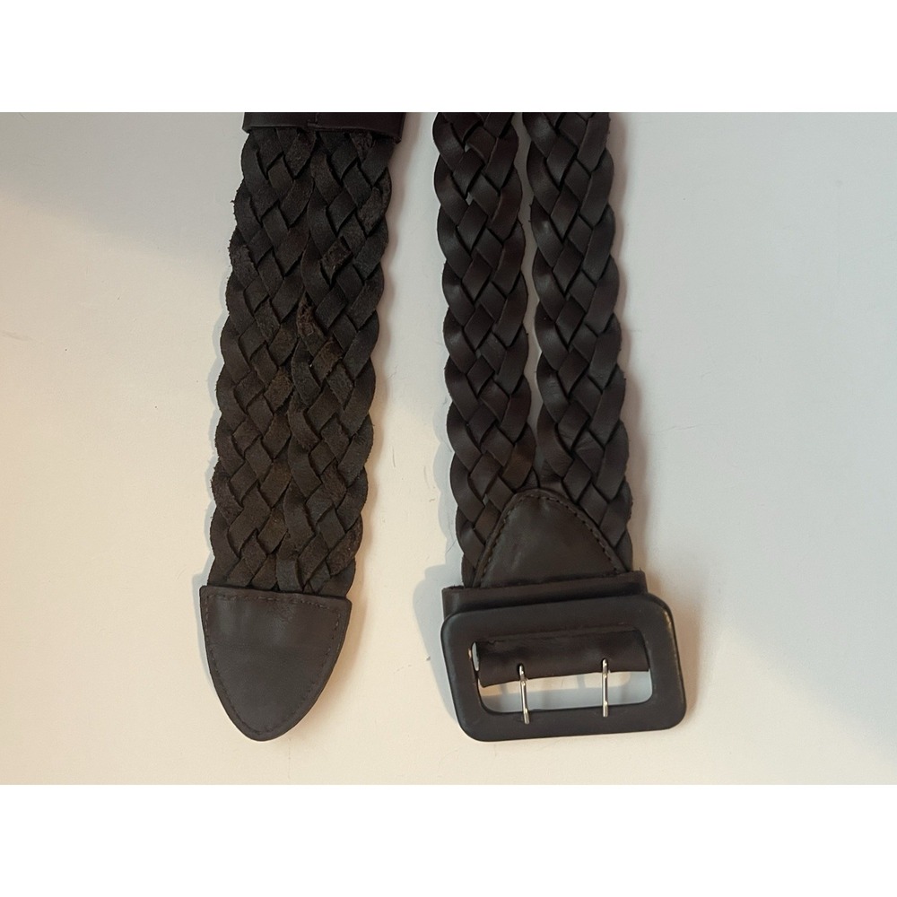 Vintage Women's Brown Astor Double Braided Wide Leather Belt Germany XS Small